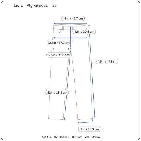 Levis Vintage Well Worn Relaxed Fit 100 Cotton Straight Leg Jeans 36 33 - Picture 10 of 10